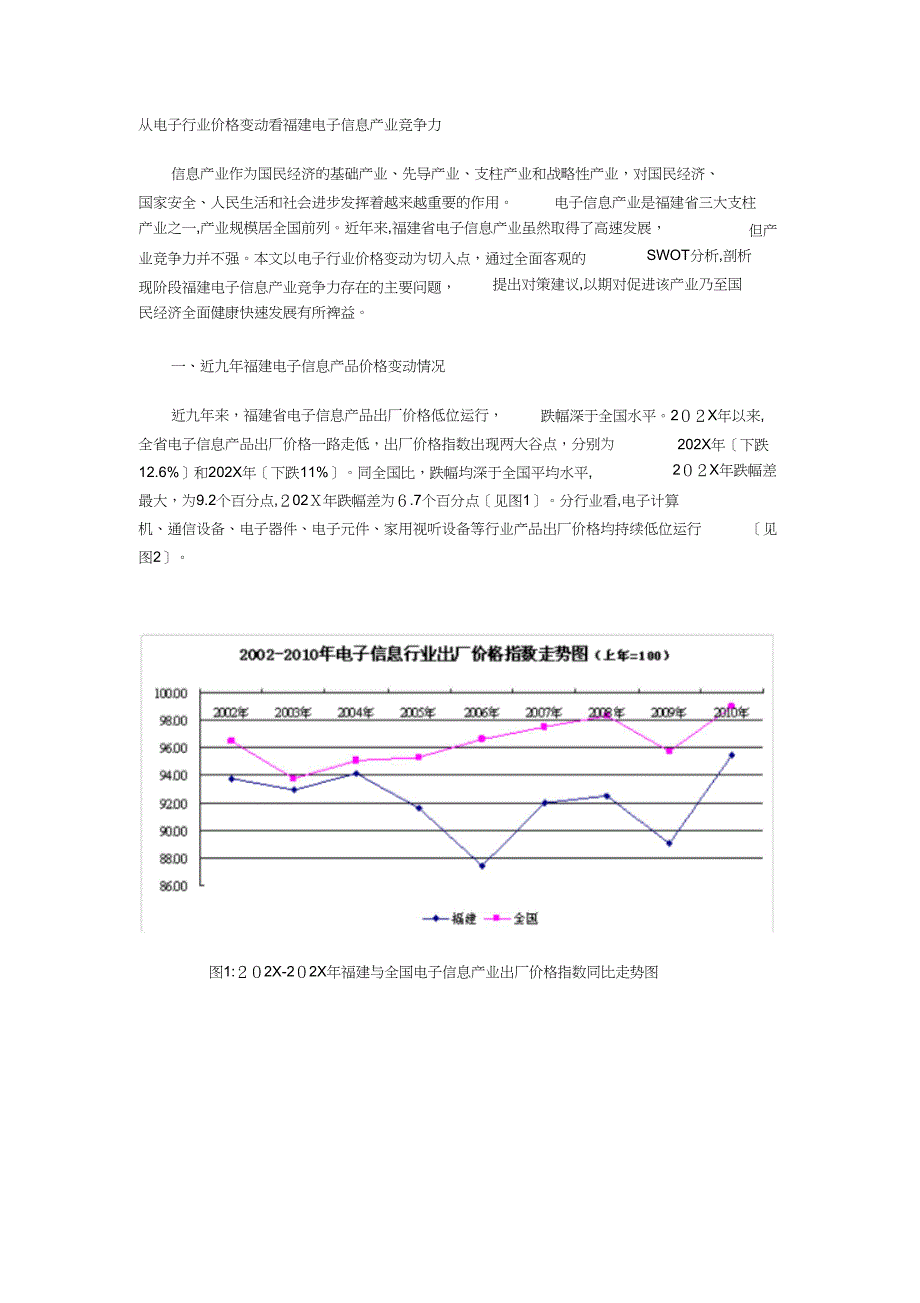 从电子行业价格变动看福建电子信息产业竞争力_第1页