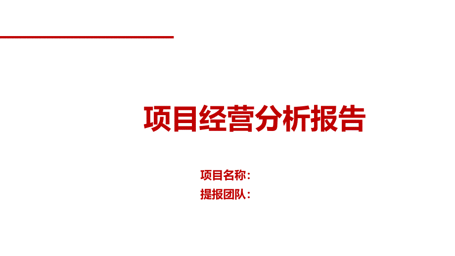 房地产项目经营分析模板_第1页