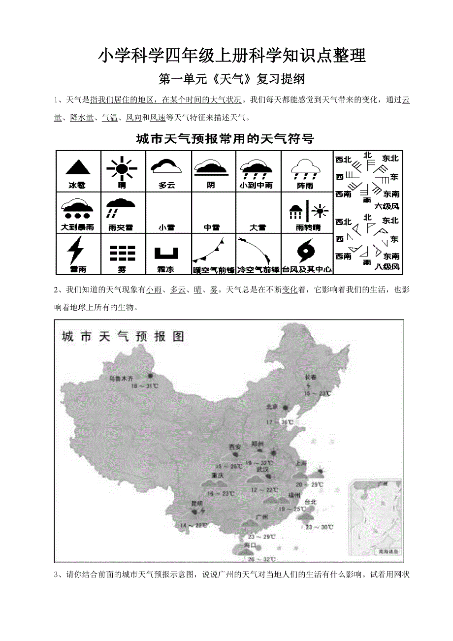 小学科学四年级上册科学知识点整理_第1页