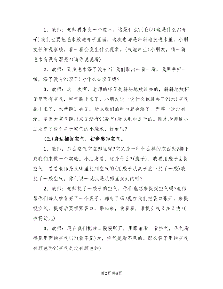 幼儿园大班科学领域活动方案实施方案（2篇）_第2页