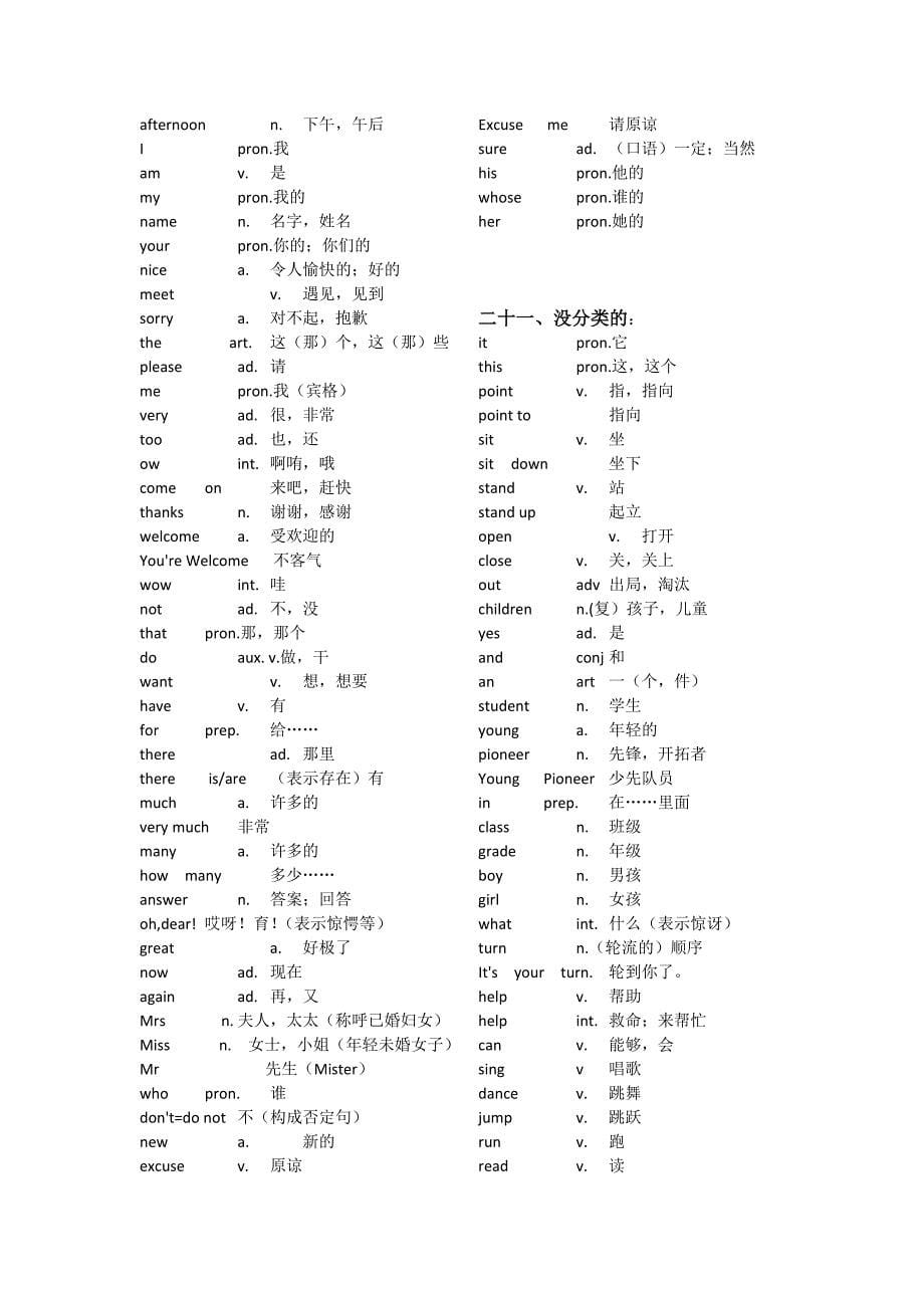 一到三年级英语单词分类整理_第5页