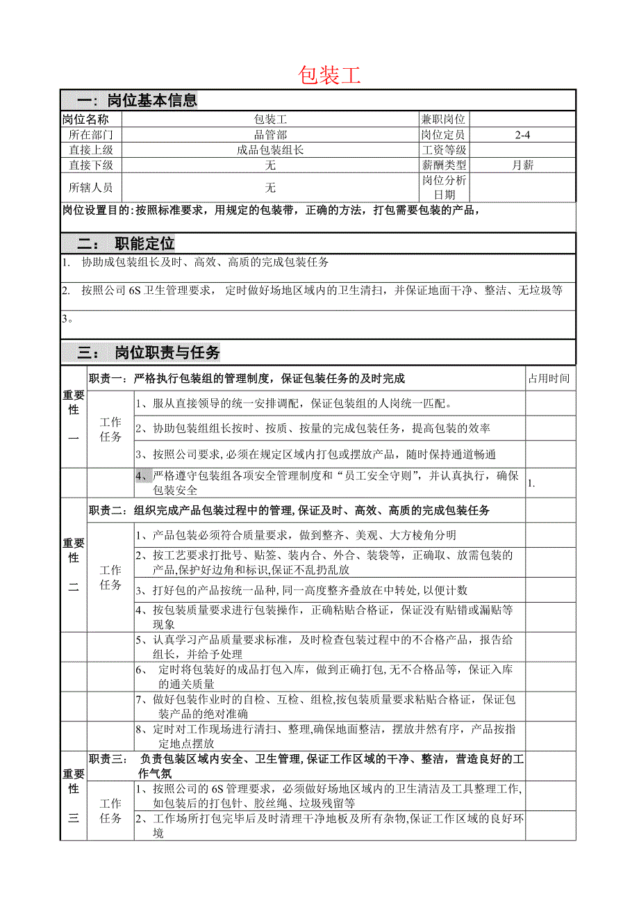 包装工的岗位职责.doc_第1页