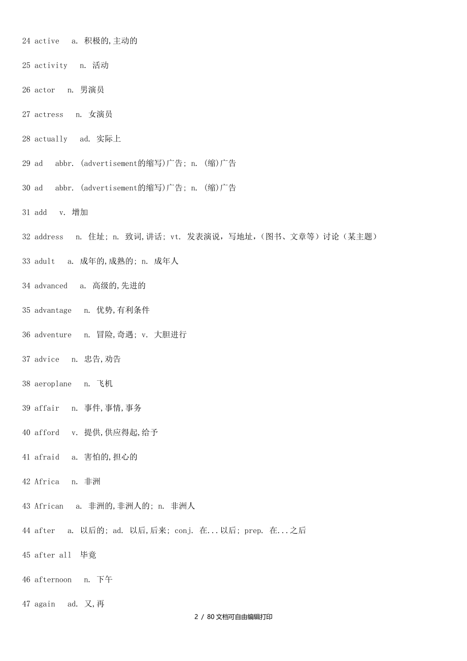 人人网搜索潮流英语初中英语单词汇总_第2页