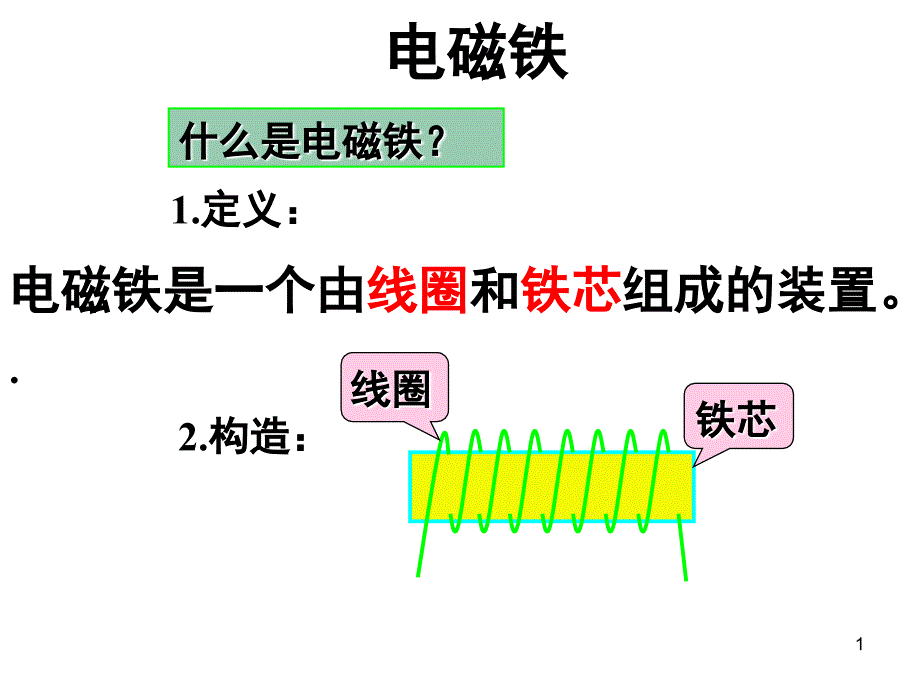 教科版科学六年级上册电磁铁的磁力一课堂PPT_第1页