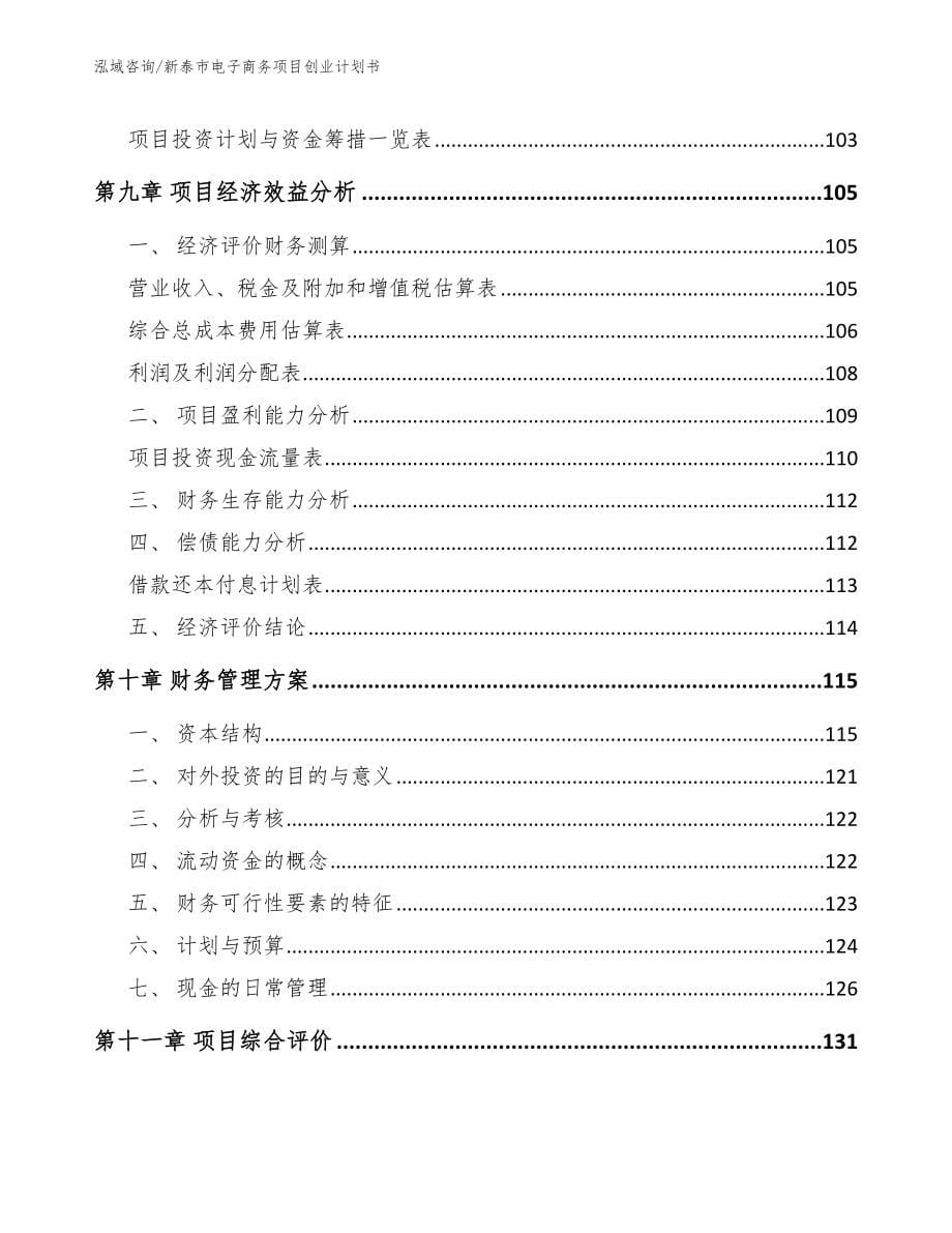 新泰市电子商务项目创业计划书模板范文_第5页