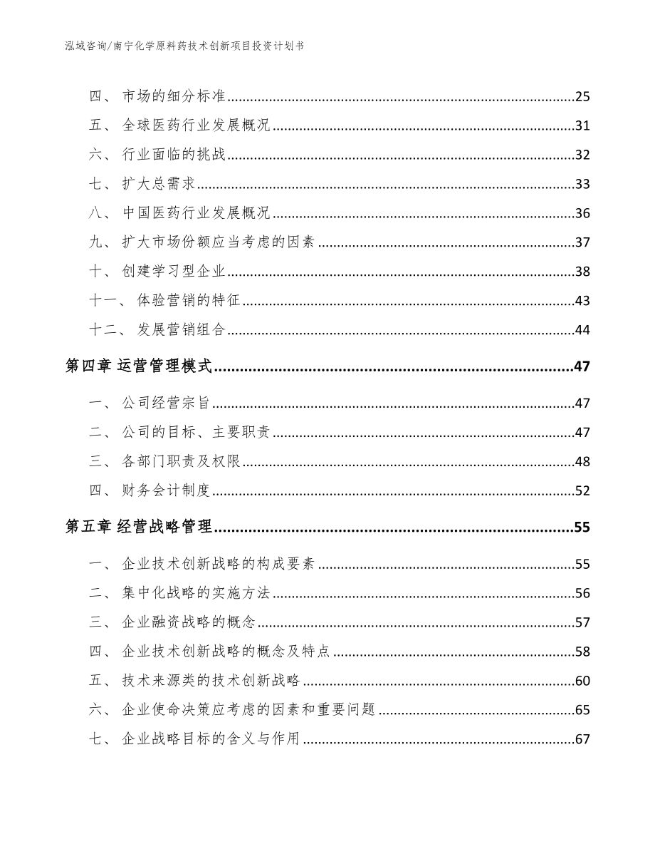 南宁化学原料药技术创新项目投资计划书_范文参考_第4页