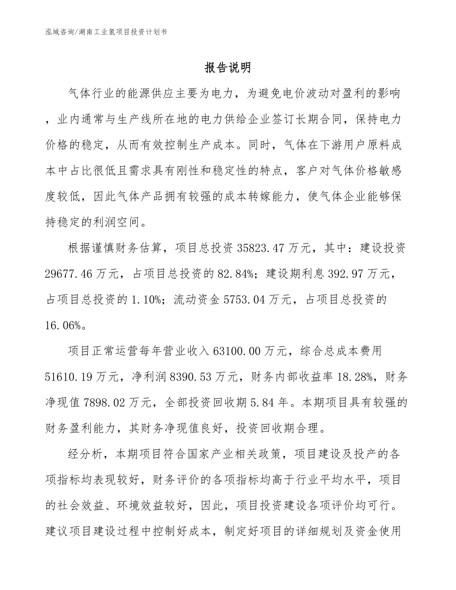 湖南工业氢项目投资计划书范文_第2页