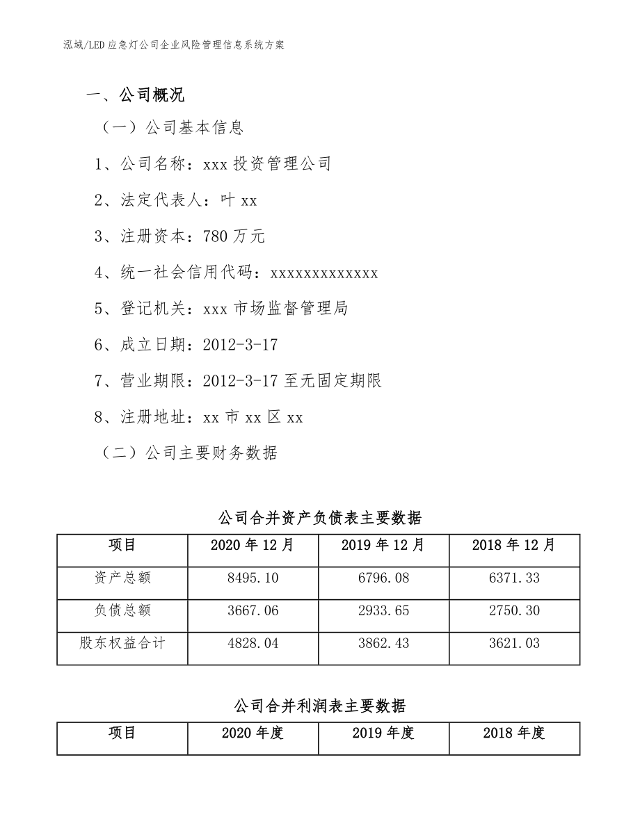 LED应急灯公司企业风险管理信息系统方案（范文）_第3页