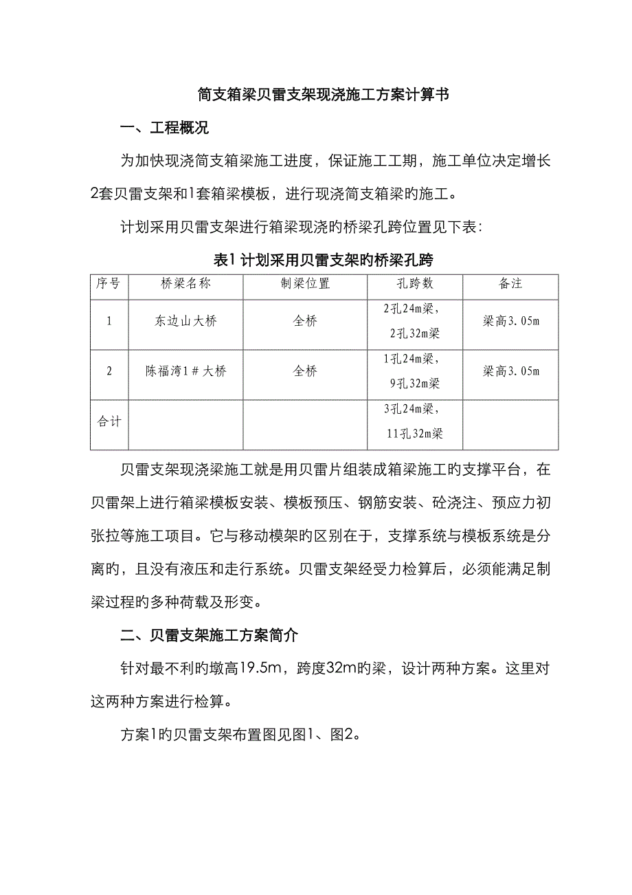 贝雷梁支架计算专项说明书_第1页