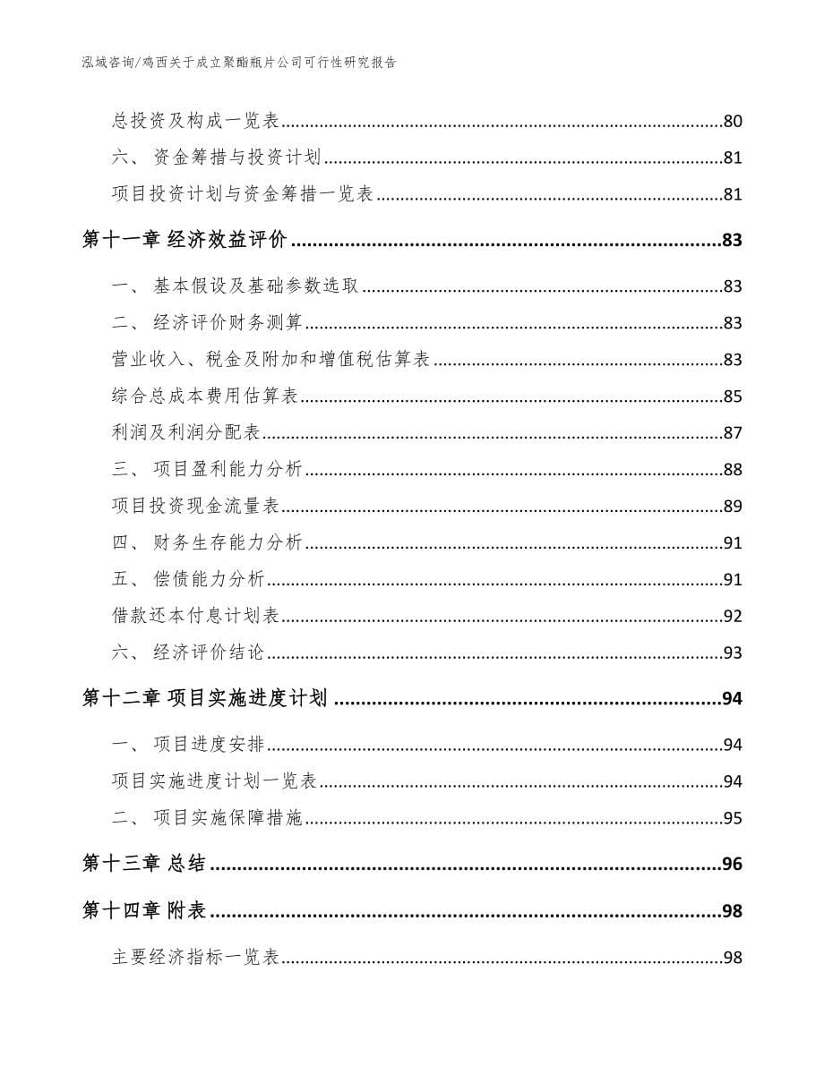 鸡西关于成立聚酯瓶片公司可行性研究报告【模板范文】_第5页