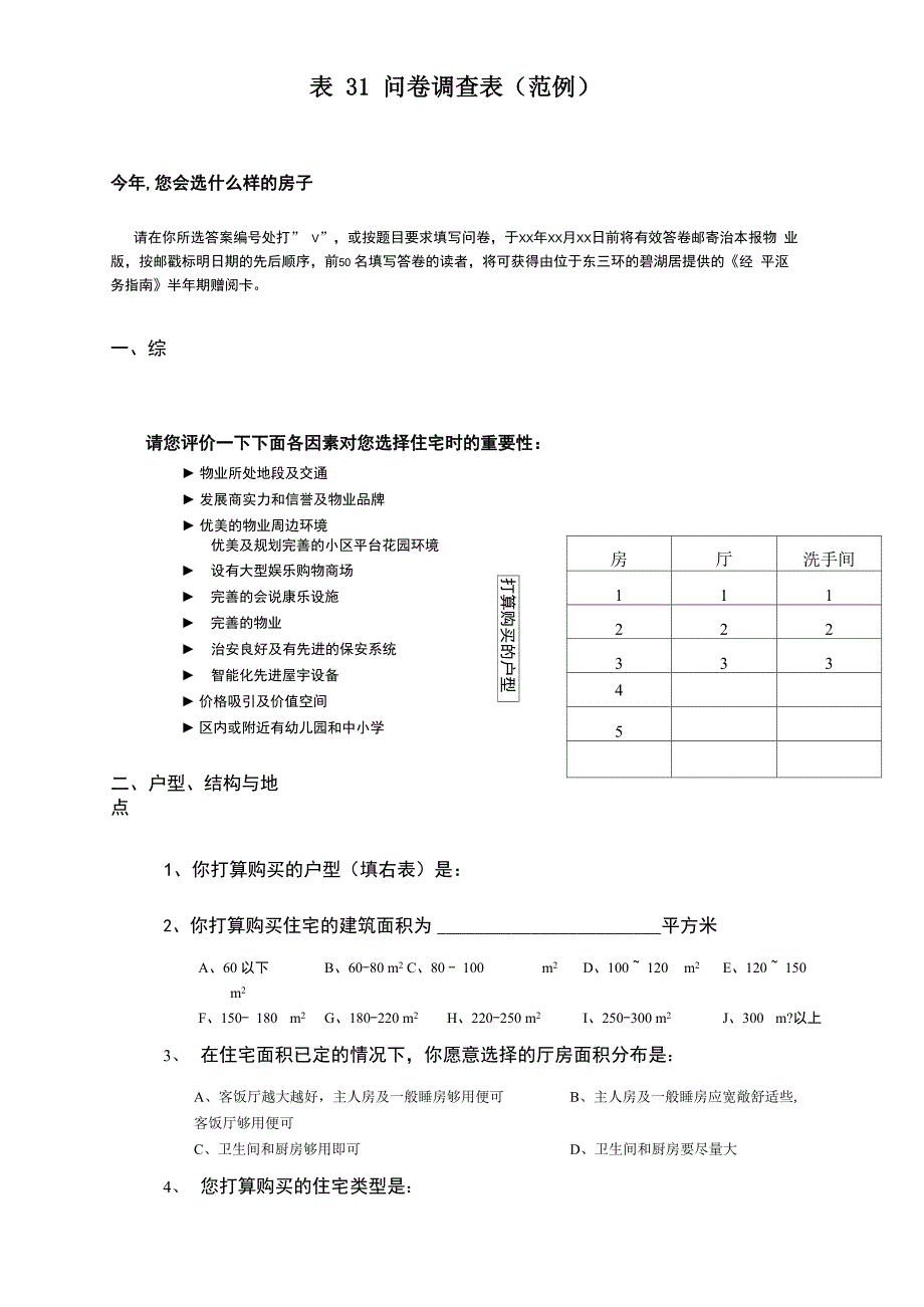 问卷调查表格式_第1页