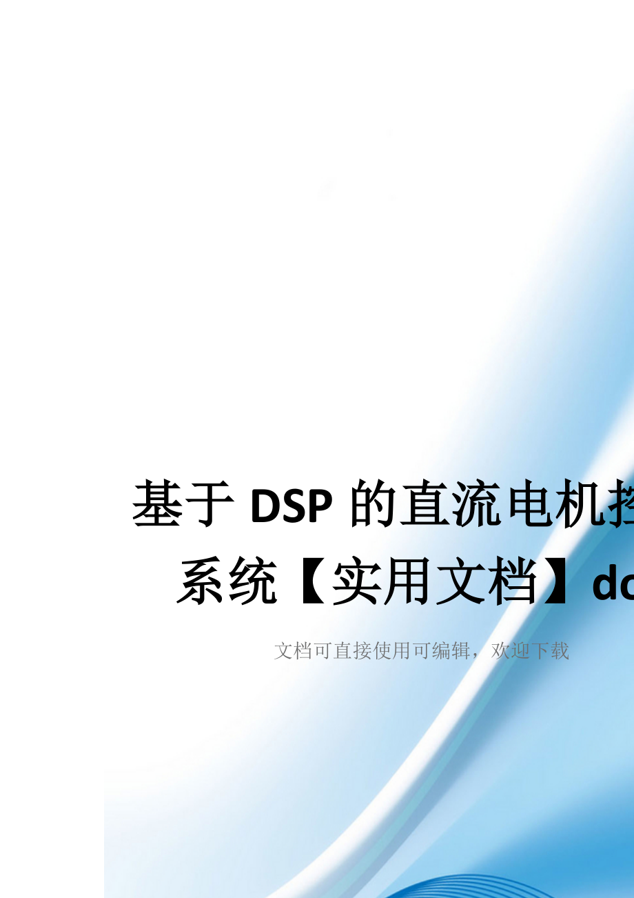 基于DSP的直流电机控制系统【实用文档】doc_第1页