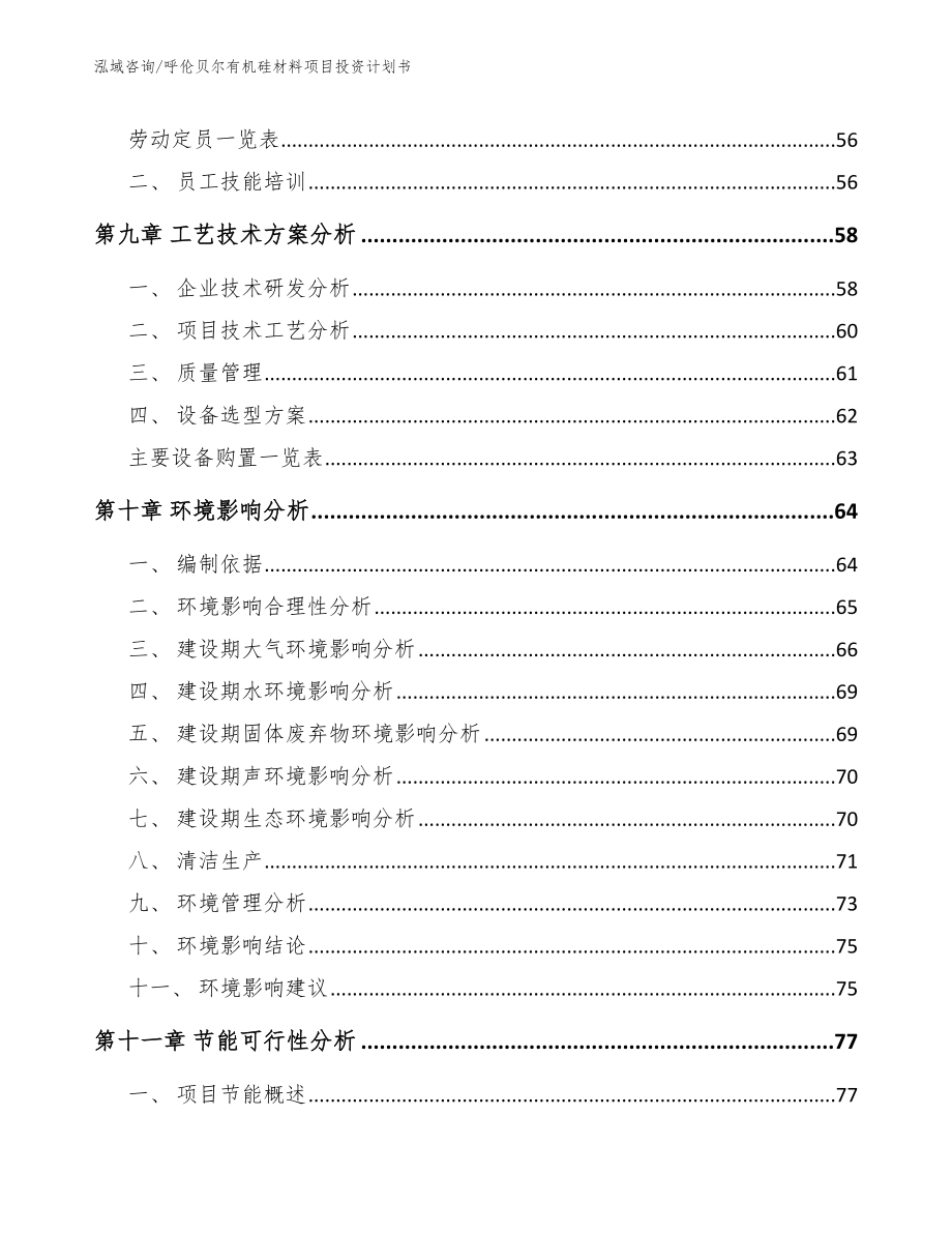 呼伦贝尔有机硅材料项目投资计划书（模板范本）_第3页