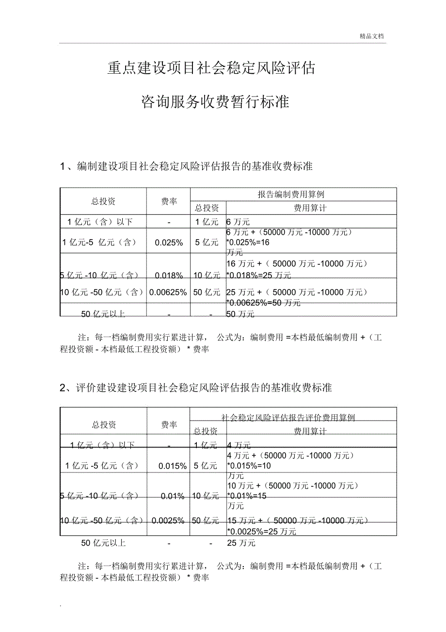 社会稳定风险分析评估报告收费标准_第1页