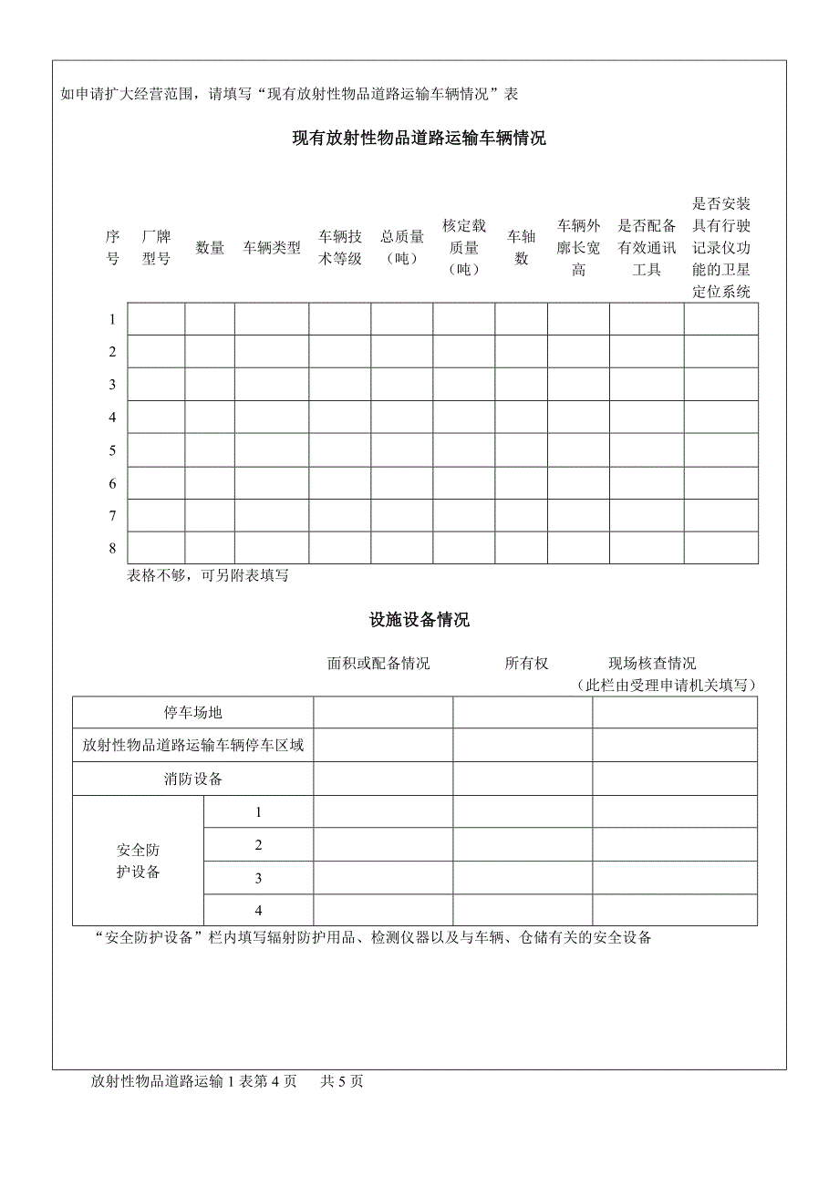 放射性物品道路运输经营申请表_第3页