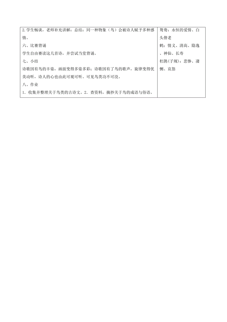 八年级语文下册 第一单元 第1单元 专题《鸟》（一）教学案 苏教版_第3页