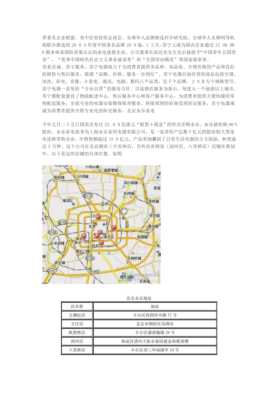 北京四大家电零售商各店地址分布大盘点_第4页