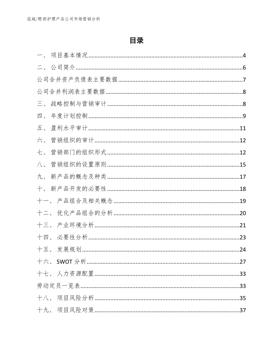 眼部护理产品公司市场营销分析（范文）_第2页