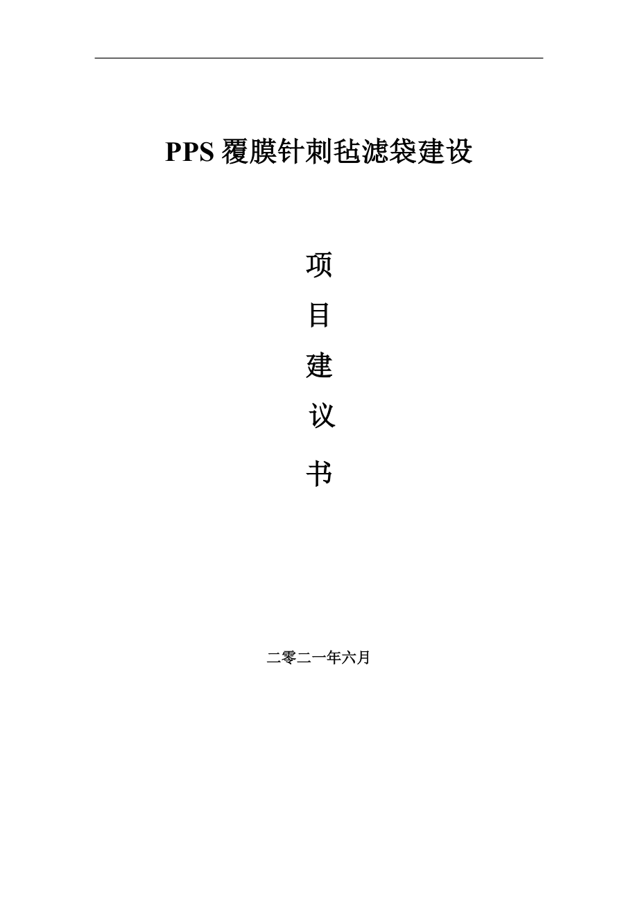 PPS覆膜针刺毡滤袋项目建议书写作参考范本_第1页