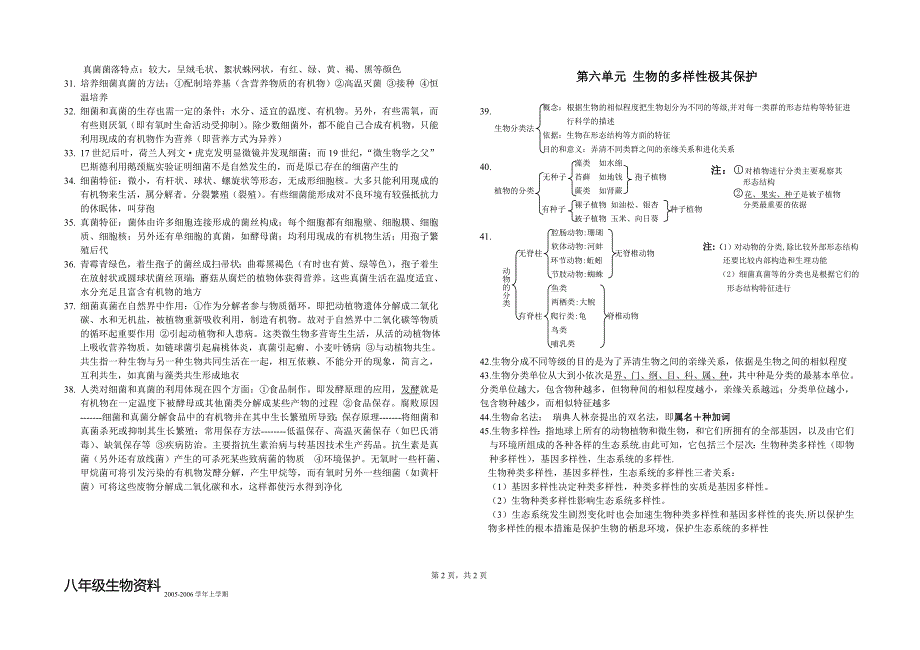 八年级上册生物总复习（知识点汇总）_第2页