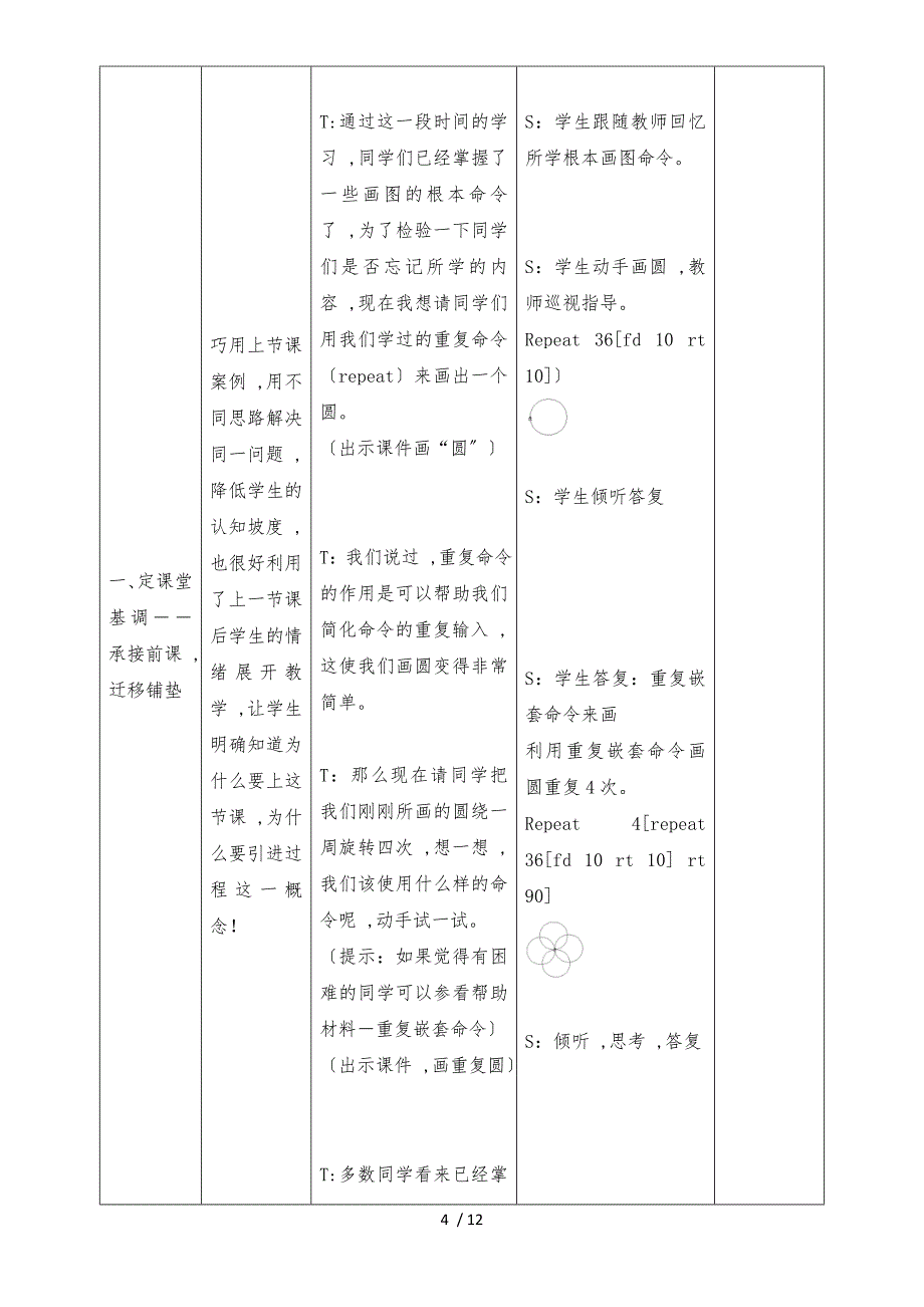 六年级下册信息技术教案5LOGO语言的过程 川教版_第4页