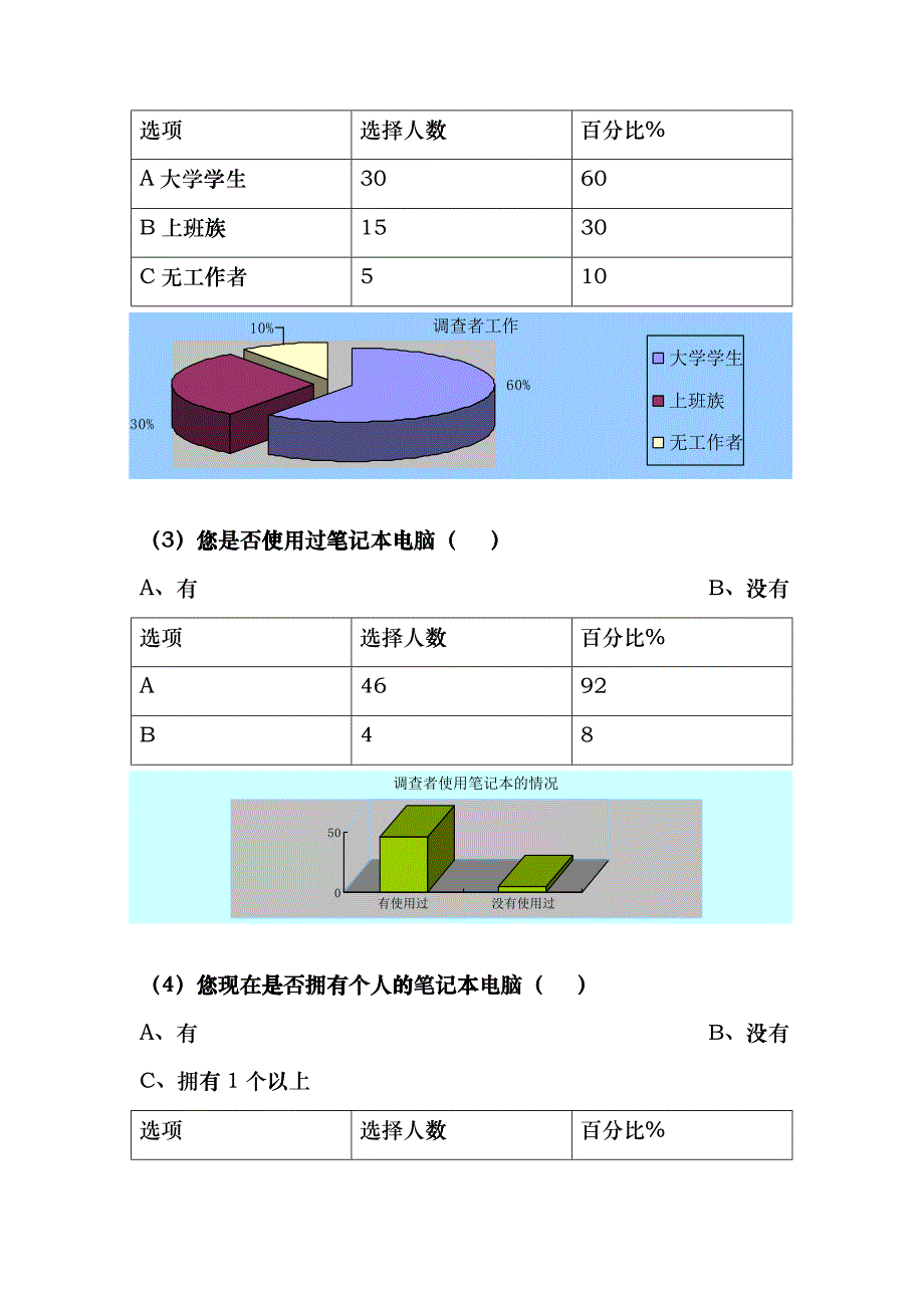 关于对笔记本的选择调查统计表cskv_第2页