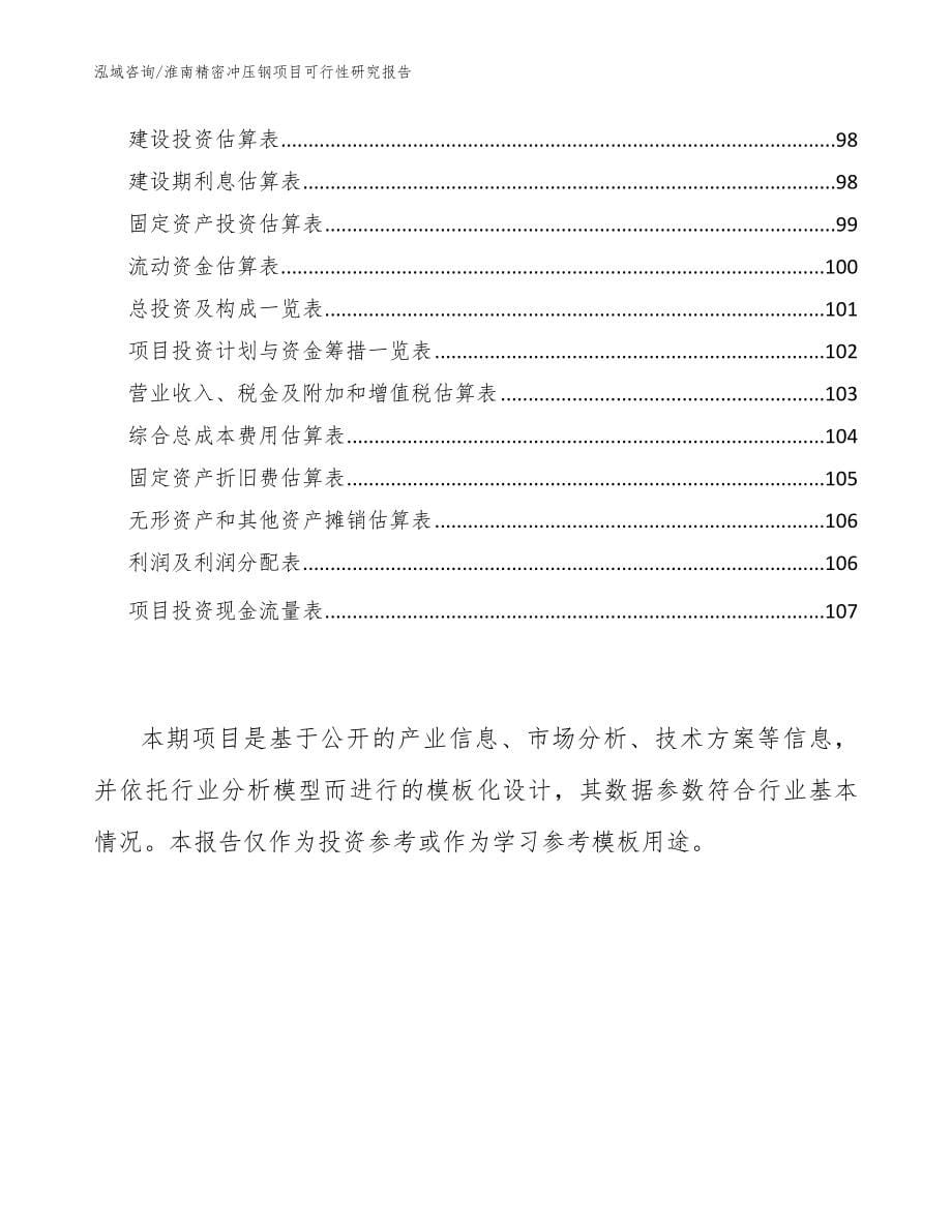 淮南精密冲压钢项目可行性研究报告模板参考_第5页