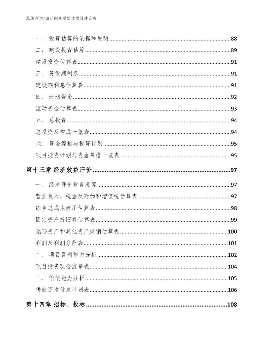 四川陶瓷型芯片项目建议书【模板范文】_第5页