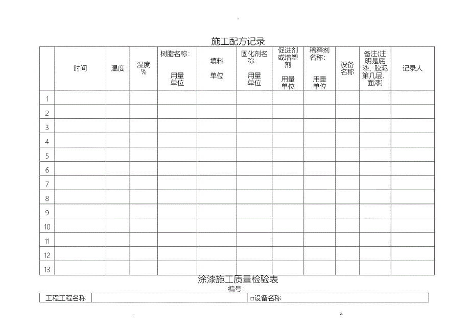 玻璃钢施工工序自检记录检收表_第4页