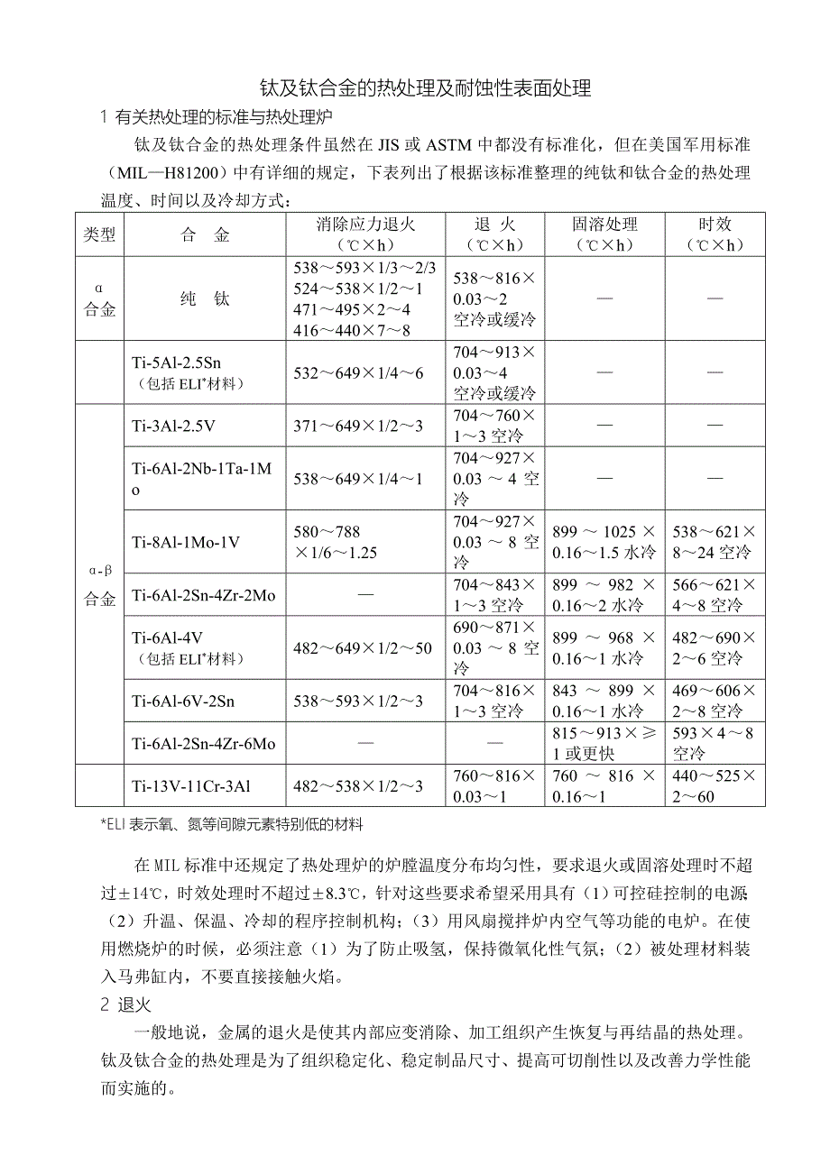 钛及钛合金的热处理及耐蚀性表面处理_第1页