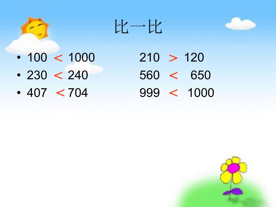 人教版二年级数学下册万以内数的大小比较ppt课件_第3页