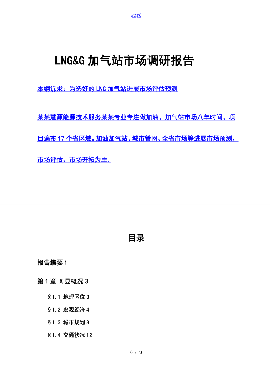 LNG加气站市场地调研报告材料_第1页