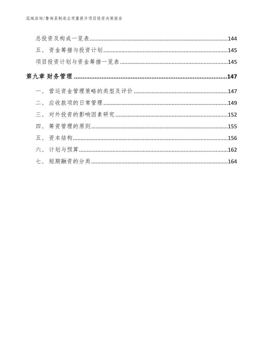 鲁甸县制造业质量提升项目投资决策报告（模板参考）_第5页