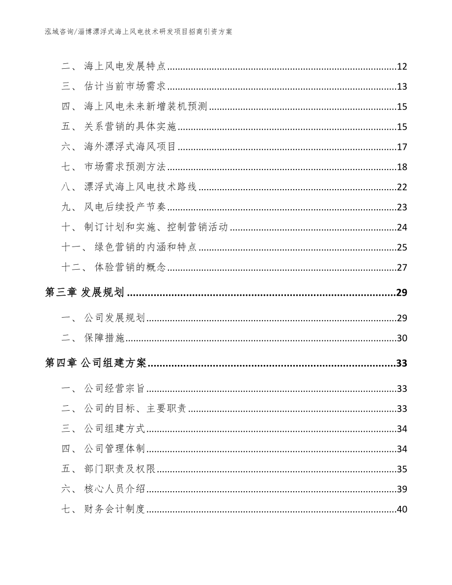 淄博漂浮式海上风电技术研发项目招商引资方案模板参考_第3页