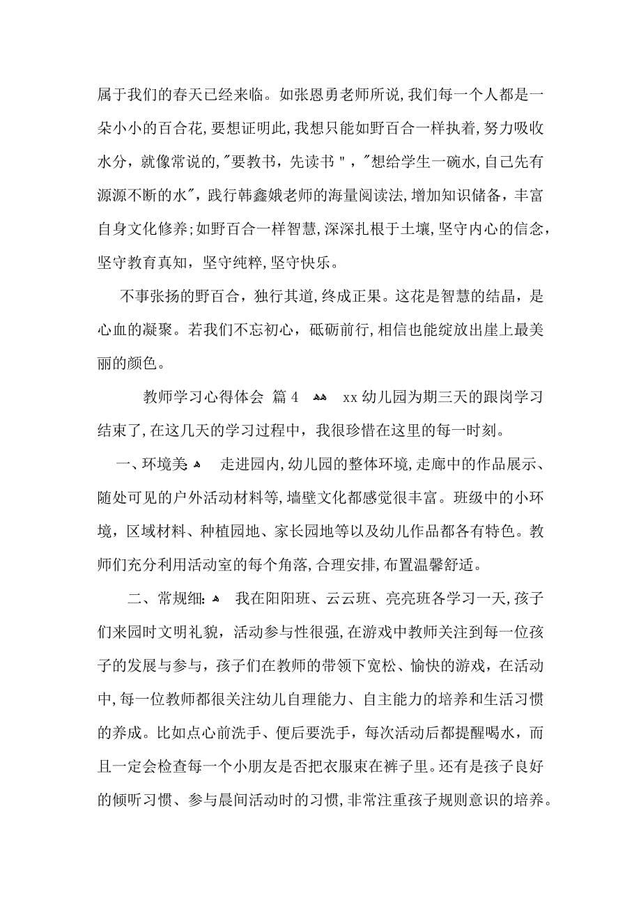 热门教师学习心得体会模板锦集五篇_第5页