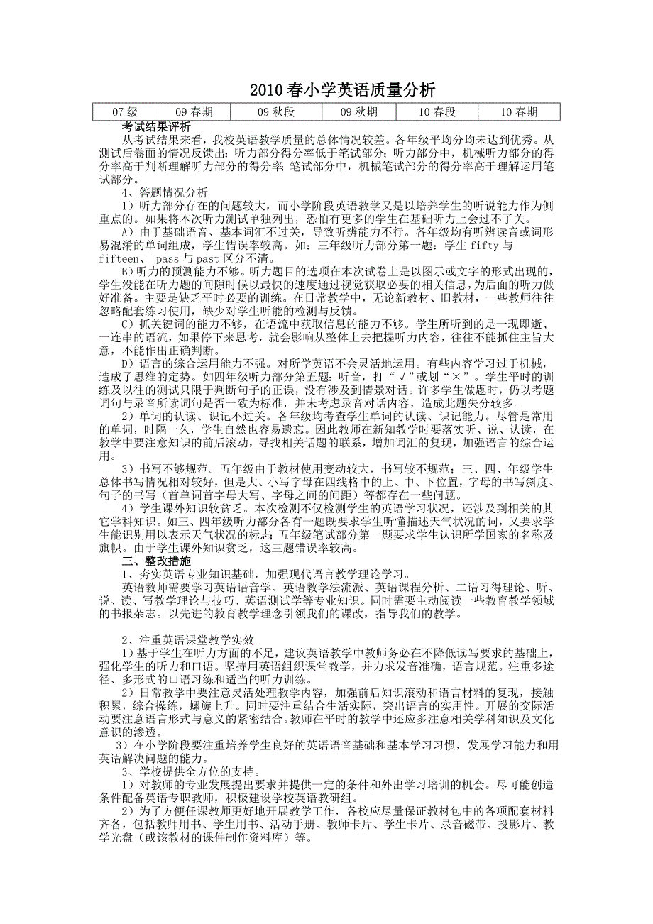 小学英语质量分析.doc_第1页