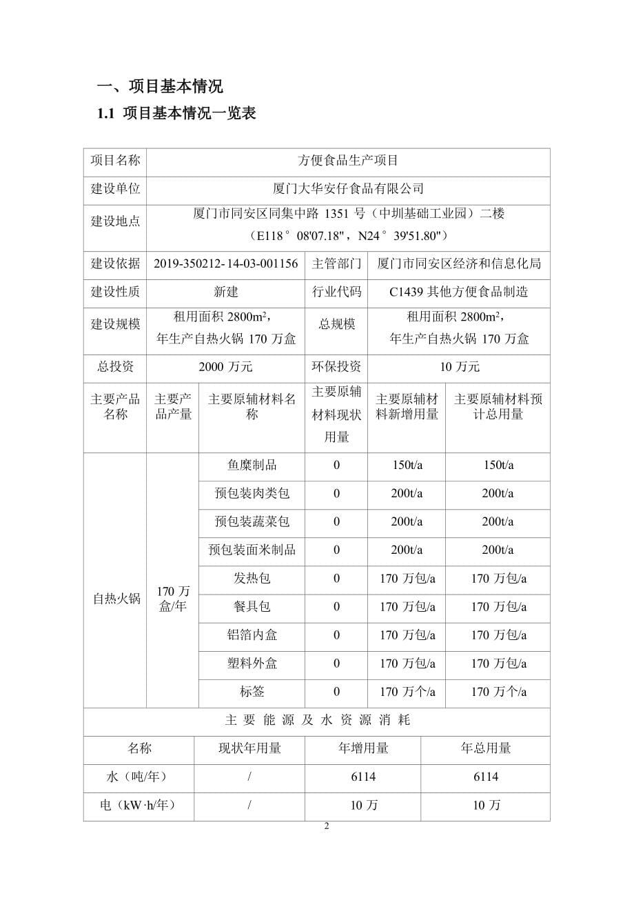 厦门大华安仔食品有限公司方便食品生产项目环境影响报告.docx_第5页