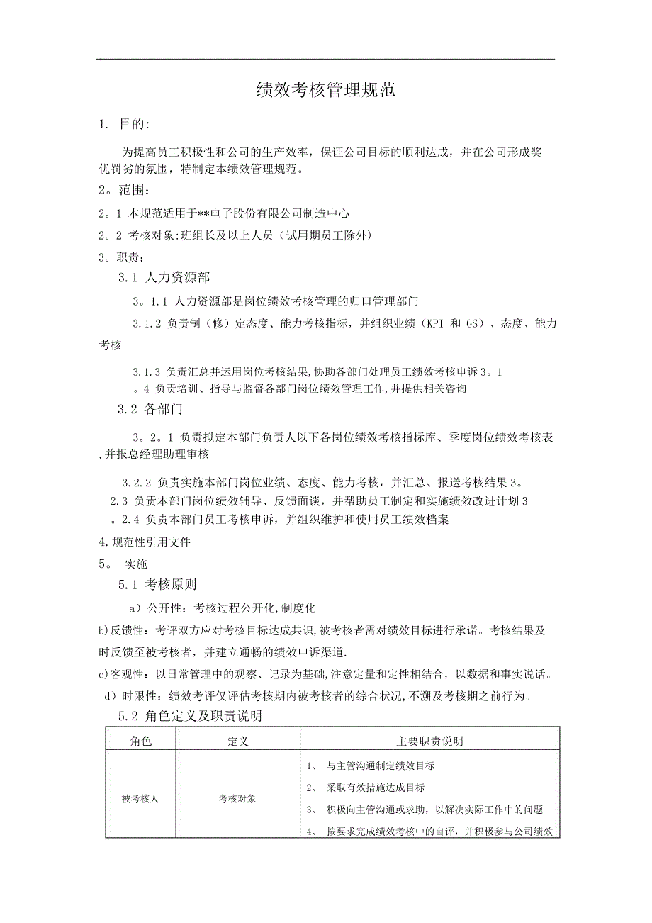 绩效考核管理规范_第1页