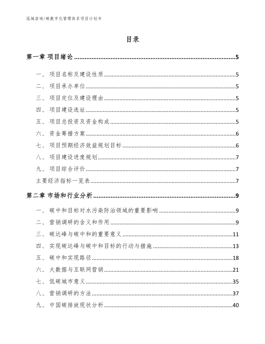 碳数字化管理体系项目计划书_第1页