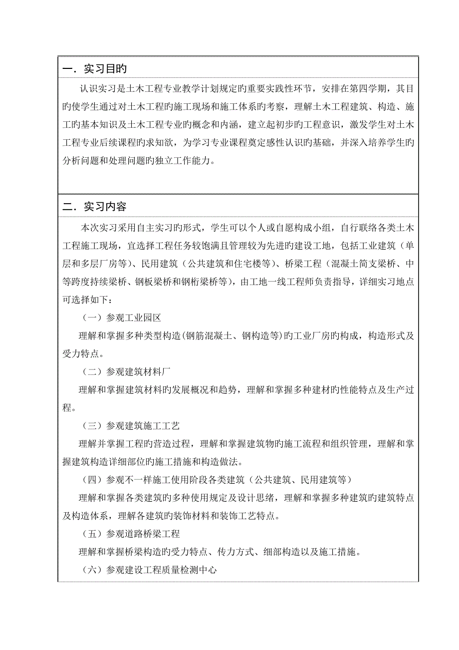 认识实习任务指导书_第2页