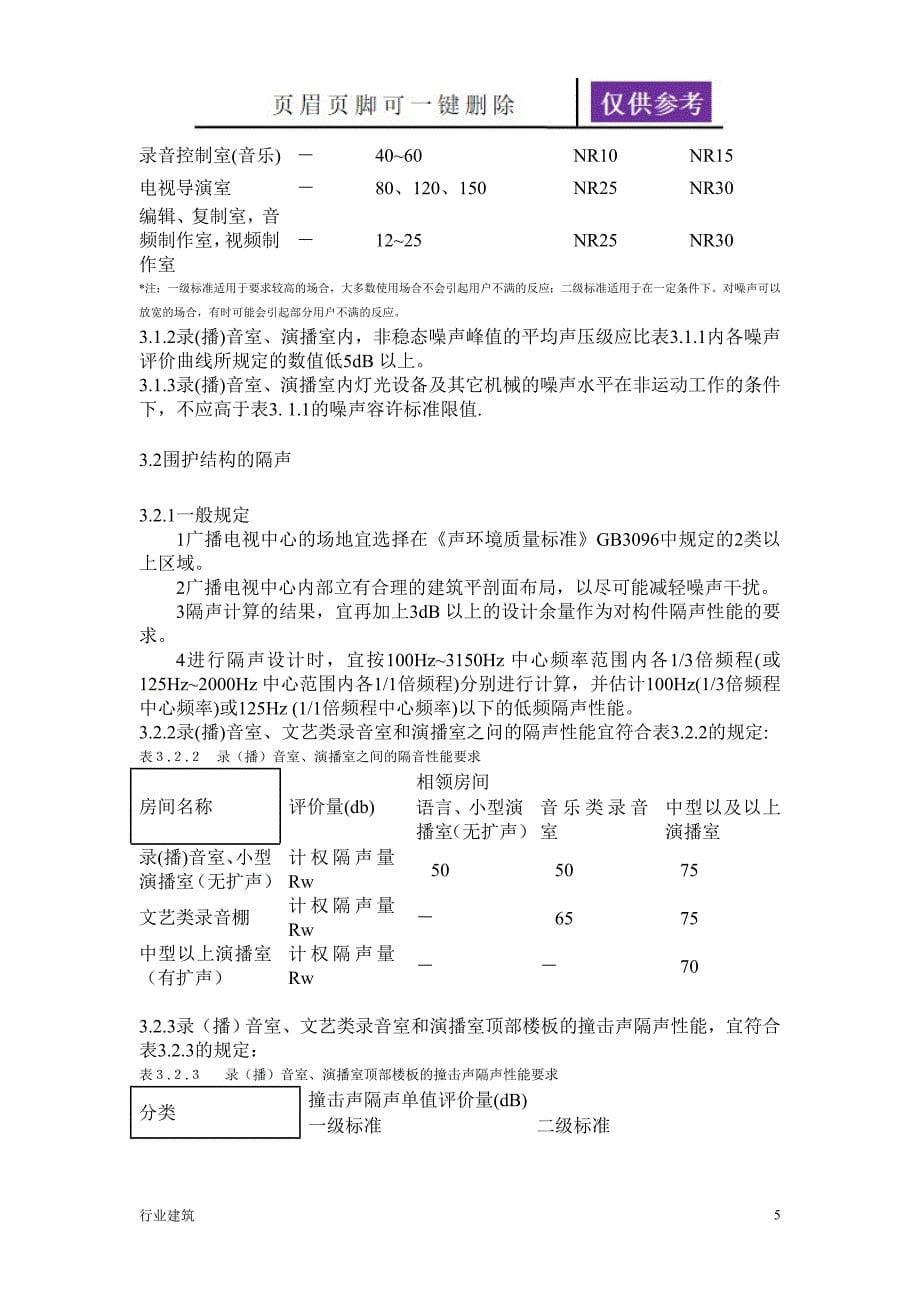 广播电视录(播)音室、演播室声学设计规范【土建建筑】_第5页