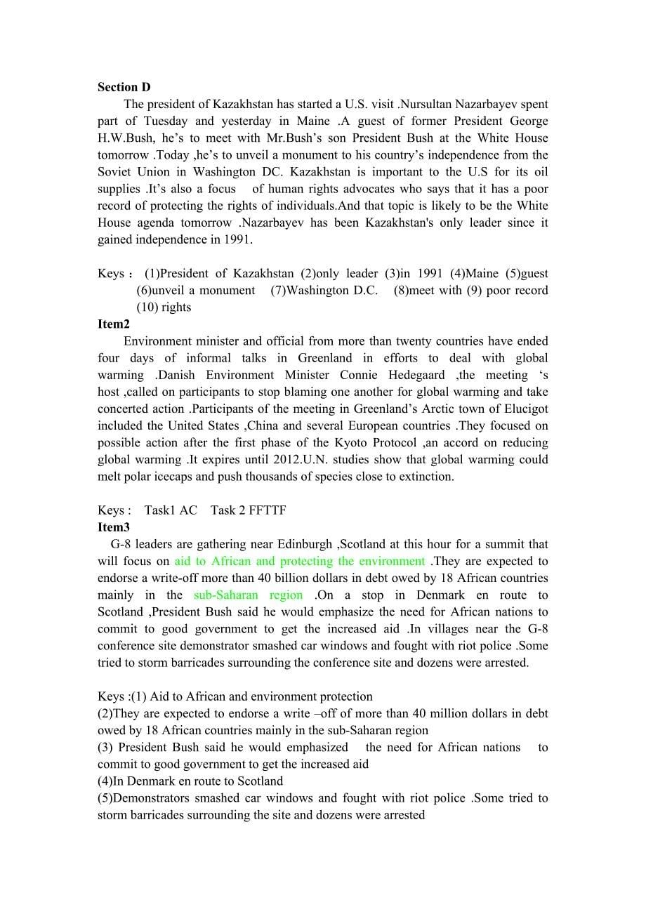 英语新闻听力教程(文本 答案)_杨世登_第5页