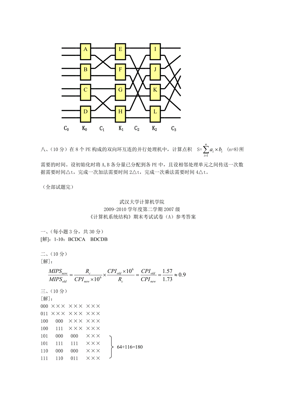 计算机系统结构试题及答案共20页_第3页