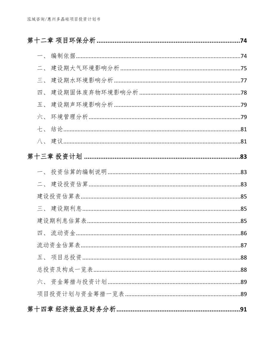 惠州多晶硅项目投资计划书_第5页