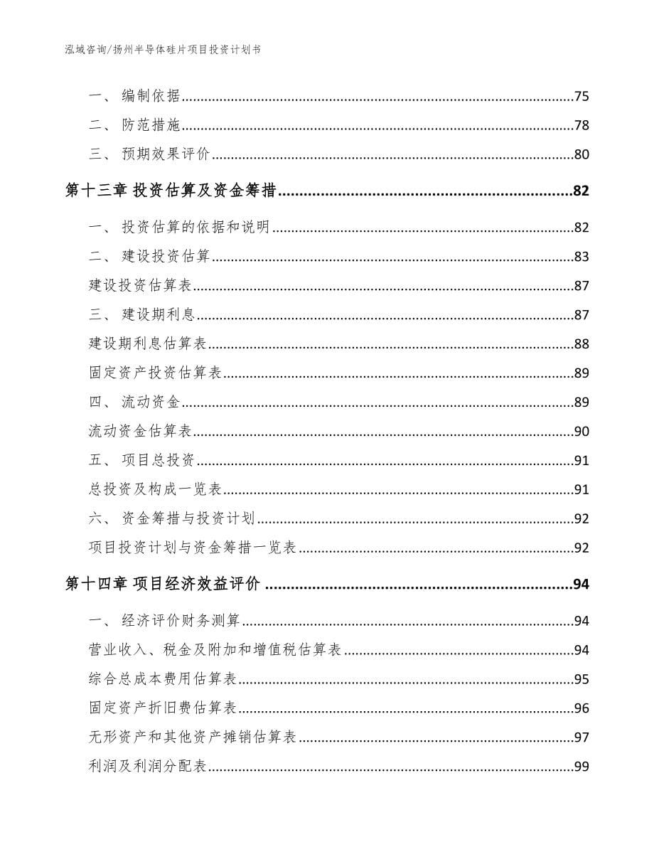 扬州半导体硅片项目投资计划书_模板范本_第5页