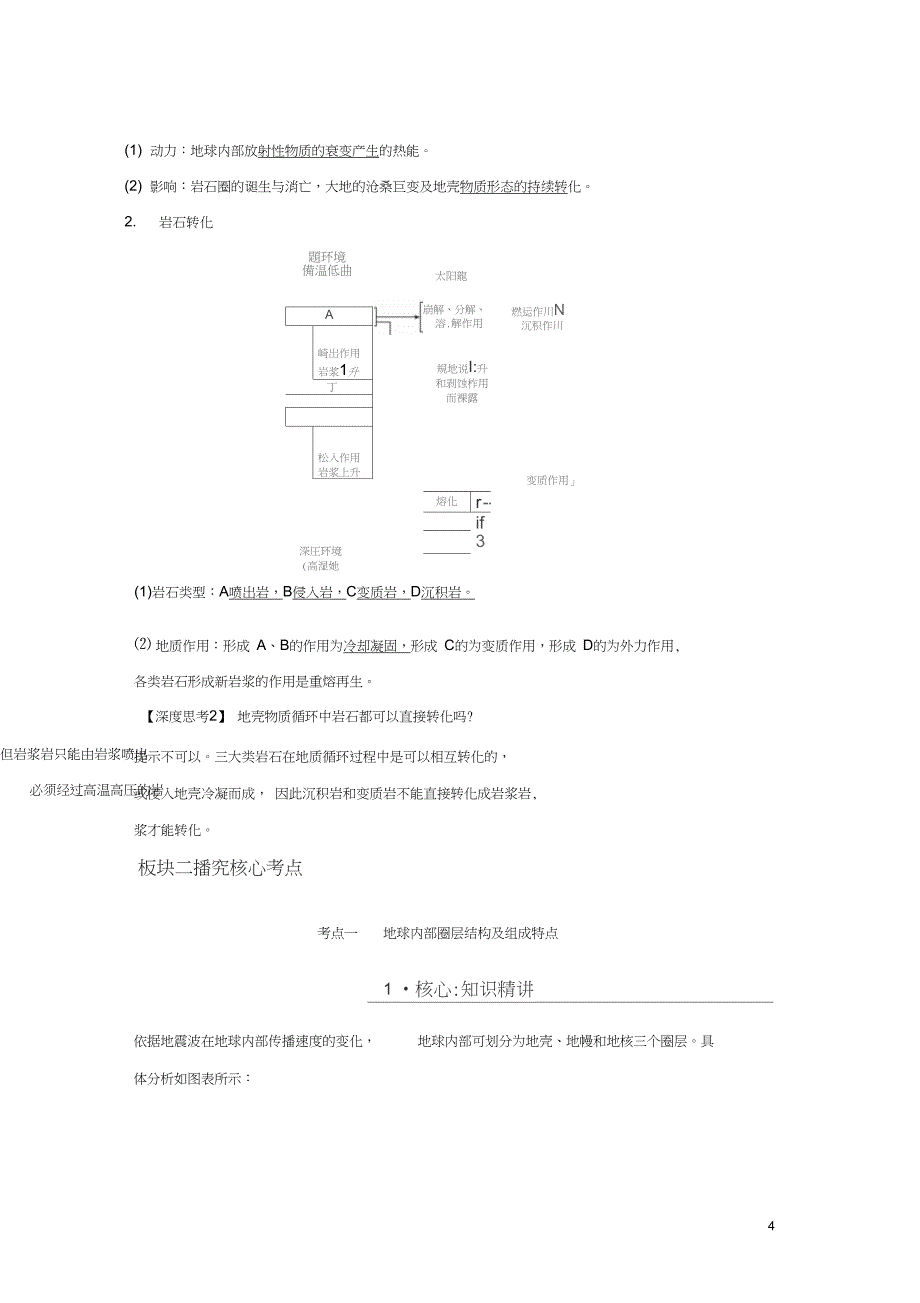 2019版高考地理一轮复习第二单元自然环境中的物质运动和能量交换第6讲地球的结构、地壳的物质_第4页