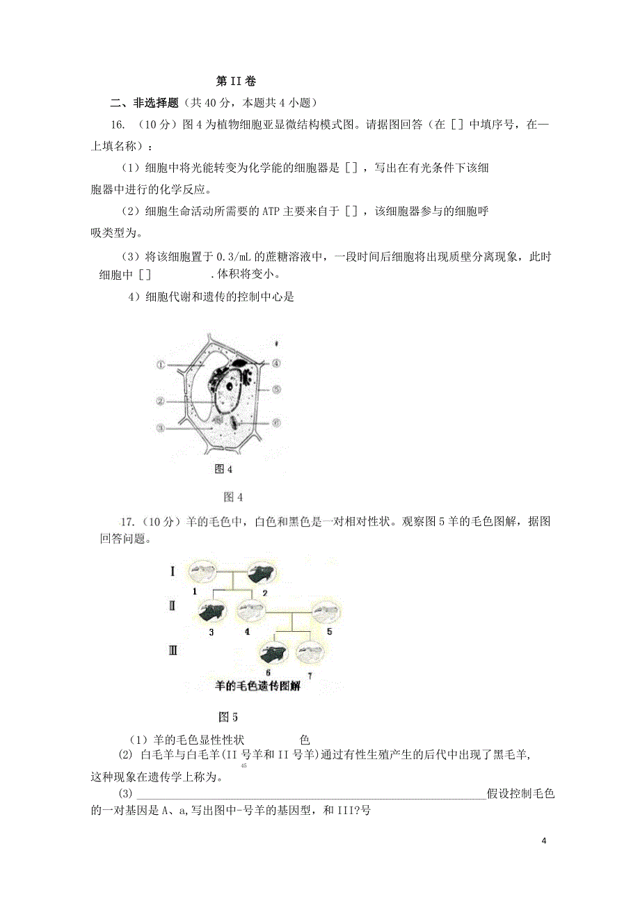 2013年高中生物学业水平练习(B) 新人教版_第4页