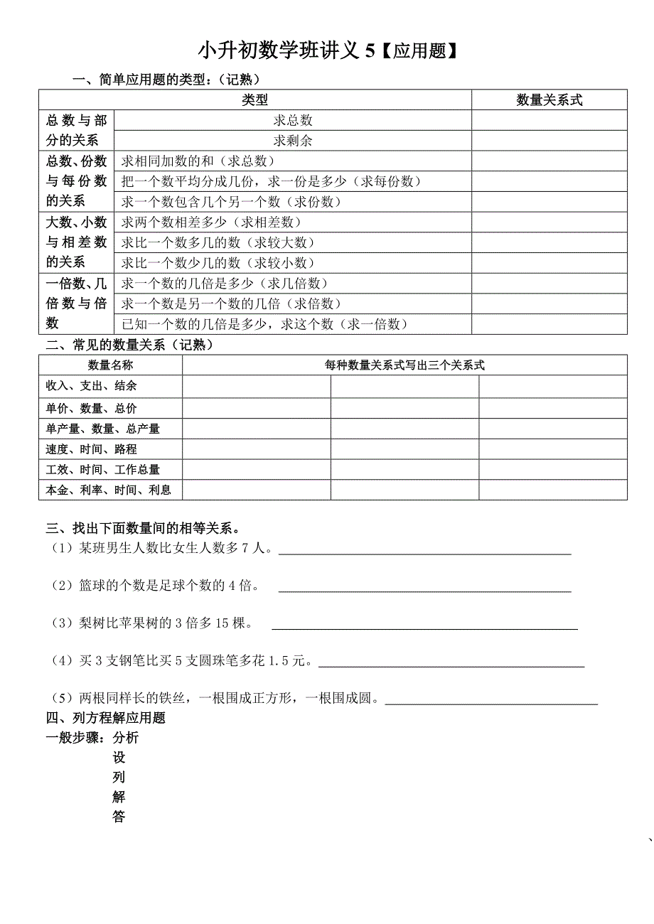 小升初数学班讲义5【应用题】_第1页