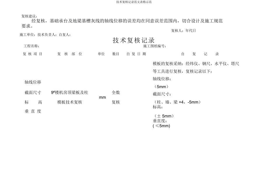 技术复核记录范文表格示范.docx_第5页