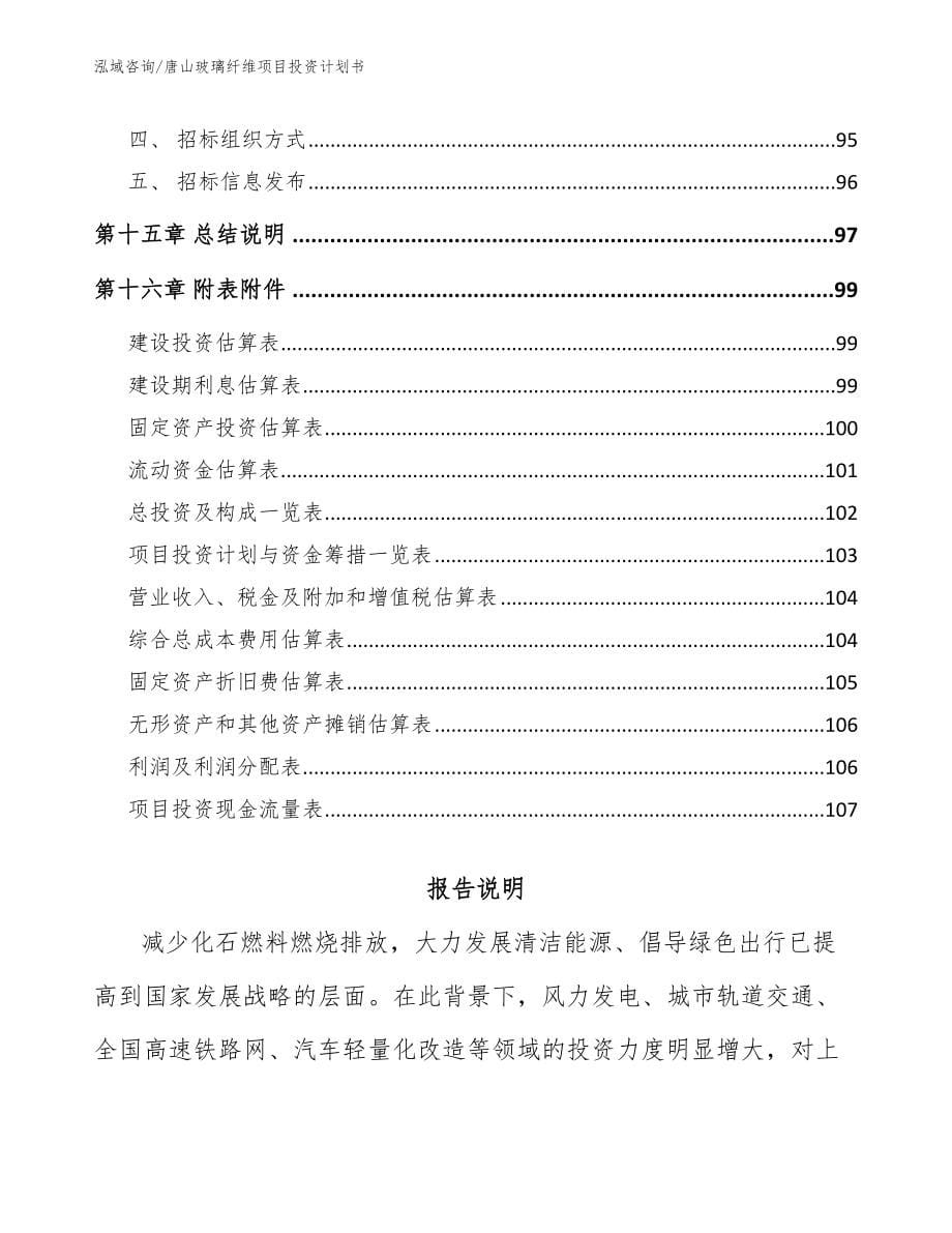唐山玻璃纤维项目投资计划书【模板参考】_第5页